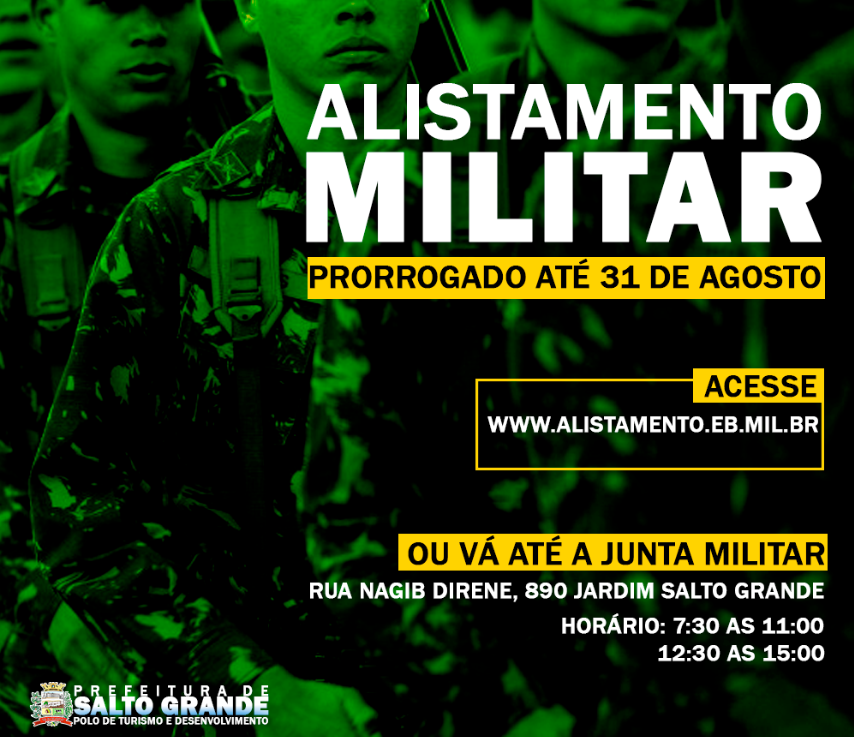 Prazo para alistamento militar está aberto até 31 de agosto